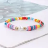 Gioielli fatti a mano con fili Braccialetti con ciondoli di perle Bracciale con perline Heishi in argilla polimerica colorata per regalo di amici delle donne Boho