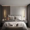 Настенные лампы скандинавской стрип -светодиодной лампы медная золота прямая линия спальни спальня спальня гостиная телевизор