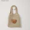 Sacs à couches bébé dessin animé petit ours sac à main maternelle bébé sortie snack pack broderie ours tricoté enfants sac à main nouveaux sacs à couches chauds T230526