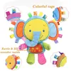 Rattles Mobiles Baby Tags Stuffed Animal Soft Toy Lovey Elephant Plush Bell Builtin Sensory for born Toddler Infant Gifts 230525