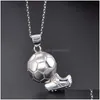 Hänge halsband mode sport fotboll för pojkemän gåvor fotboll boll halsband smycken släpp leverans hänge dh9xa