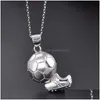 Pendentif Colliers Mode Sport Football Pour Garçon Hommes Cadeaux Ballon De Football Collier Bijoux Drop Delivery Pendentifs Dh9Xa