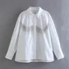 Women's Blouses Loose White Shirt Women Spring 2023 Fashion Fringe Full Sleeve Blouse Modern Lady Top Wears