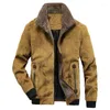 Herrenjacken Mode Männer Cordjacke Mantel Langarm Umlegekragen Warme Fleece Lässige Bluse Winter Baumwolle Gepolsterter Wattierter Mantel