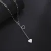 Colares pendentes Cadeia de clipe de papel do coração Cazador para mulheres Kpop Kpop Aço inoxidável Colar de aço de casamento Jóias de presente de aniversário 2023