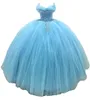 Quinceanera sukienki Księżniczki Aplikacje Kryształowy koralik ukochany suknia balowa z tiulowym koronkowym up plus size słodka 16 debiutanta przyjęcie urodzinowe vestidos de 15 anos 132