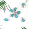 Charms Wholesale Fashion Water Drop Green Glass Birthstone Pendants For Necklace Bracelets Diy Jewelry Accessories Women Delivery Fi Dhoza