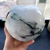 Pochettes à bijoux Boule d'agate aquatique naturelle Sphère de mousse Cristal de quartz Symbiotique Grappe claire Druzy Géode Guérison Feng Shui Reiki