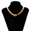 Chains 2 Metal Knotted Necklace For Women Rope Hip Hop Simplicity Zipper Type Lady Jewelry Holiday Party 2023 Trends