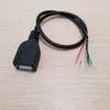 10 teile/los Adaptador USB 2,0 A Buchse Daten Power Kabel Terminal 28AWG 30 cm für PC DIY