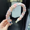 Summer Women Girls Tie Dye Basic Elastic Hairband Sen Series Fairy Peated pannband Sweet Hair Hoop