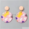 Dangle Lustre Mode Mignon Acrylique Boucles D'oreilles Imprimer Feuilles Ours Animal Géométrique Résine Acétate Pour Les Femmes Drop Delivery Bijoux Dhard