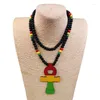 Colares pendentes Africa Ankh Rasta Color Color de madeira para homens