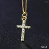 Naszyjniki wisiorek Ranos Tiny Cross Naszyjnik Mały urok Pave Micro Zirconias Fr Women Mashing Jewelry NJD002224