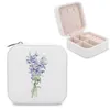 JABITY BUSES Blue Mealylcup Flowers Buquet Hapholor Supme Pordelable PU Skórzany organizator