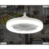 Nouveau ventilateur de plafond 360 Oscillate avec lumière LED 3 / 5Blade Modern Smart E27 Tête de lampe encastrée avec adaptateur B22 ou câble 1m AC 86V-265V