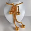 Kolye küpeler seti boncuk büyük altın rengi takı kolye bilezik zinciri kadın romantik hediye Afrika Arap