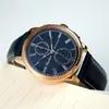 Wristwatches Hruodland G004 Rose Golden Men's Quartz Chronograph Watch Sapphire Glass Blue Black Stainless Steel Dress Wrsiwatches For