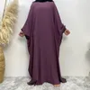 Vêtements ethniques One Piece Jilbab Batwing Abaya Musulman Hijab Robe Vêtements De Prière Plain Causal Abayas Pour Femmes Dubaï Turquie Ramadan Islam