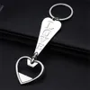 Keychains New Creative Stainless Steel Heart shaped Beer Bottle Opener Keychain Multi Tool Keyholder Men's Fashion Key Accessories Gift G230526