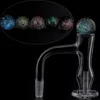 Fully Worked Smoking Nails Quartz Blender Banger Beveled Edge with Dichro Glass Cap Set for Glass Water Bongs Pipes Dab Rigs