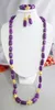 Серьги ожерелья на 2023 году- Продажа! Фиолетовая коралловая труба ювелирные изделия! (40 дюймов)