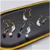 Dangle Chandelier Tai Chi Gossip Drop Earring For Women Fashion Drip Oil Simple Ladies Romantic Ball Pendant Earrings Jewelry Deliv Dhkxs