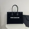 Diseñador Rive Gauche Beach Tote Bag Bolso de mujer Bolsos de compras de moda de lujo Top Lino Bolsos grandes Lona de viaje Satchel Wallet Totes