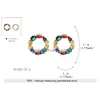 Hoop Huggie Bohemian Colorf Crystal Circle Boucles d'oreilles Superbe or Big Rainbow Boucle d'oreille pour les femmes de haute qualité Corée du Sud Design Dr Dhzfi