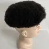 Sistemi di capelli umani vergini malesi # 1b Colore nero naturale 8x10 Toupee 4mm Root Afro Full Lace Unit per uomini neri
