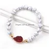 Perlé 8Mm Perles De Pierre Naturelle Bracelets Pour Femmes Résine Druzy Colorf Charme Blanc Turquoise Perle Bracelet En Gros Bijoux Drop Deli Dhtyc