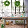 Decorative Flowers & Wreaths Green Eucalyptus Vines Wreath Artificial Plants Background Door Wall Window Hanging Garland Wedding Party Home