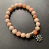 Strand Natural Sunstone Beads Crystal Bracelet Healing Sun Stone Jewelry Мужчины женщины очаровывают медитацию 1 шт.