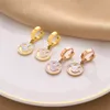 Cute Women Jewelry Smile Charm Earring Gold Stainless Steel Huggie Earrings