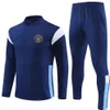 2023 2024 Man Soccer Tracksuit City Haaland Half Zip Training Suit Men Kids Długie rękawie sportowe dres do piłki nożnej Zestaw 23/24 chłopców dziewczyny przetrwać Chandal