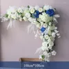 Fleurs décoratives artificielles pour la décoration de mariage Road Leading Flower Row Floral Arch Arrangement Welcome Background Props El Decor