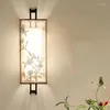 Vägglampa 50 cm kinesisk stil kreativt tyg broderi vardagsrum sovrum sovrum ljus vintage gång trappor sconces inomhus