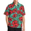 Camisas casuais masculinas camisa de praia floral masculino folhas vintage de verão mangas curtas moda gráfica Bloups grande