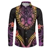 Hommes chemises décontractées polynésien Tribal Samoan Totem tatouage Samoa imprime chemise hauts à manches longues Slim Fit hommes Camisa vêtements sociaux