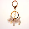 Keychains Creative Cute Bell Puppy Key Chain Zodiac Dog Ring Metal Pendant Women's Bag Accessories Small Gift