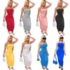 Damen Sexy Kleid Einfarbig Mädchen Langes Kleid Mode Großhandel Bodys Eng anliegendes Tube Top High Stretch Kleid