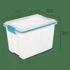Storage Bottles Sterilite 20 Quart Clear Gasket Box With Blue Latches &