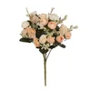 Flores decorativas Simulação de decoração de casamento FLOR ROSES ROSES REALISTA DE FLOR BOUCHES PARA CENTERPICES MAZI888