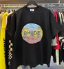 RHUDE TシャツカジュアルコットンメンシャツサマーストリートスケートボードメンズTシャツ半袖ブランドTシャツ高品質の米国サイズS-XL