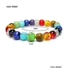 Perlé Nouveau Réglable 7 Chakras Bracelets 8Mm Pierre Naturelle Perle Élastique Yoga Bouddha Oeil De Tigre Bracelet Pour Femmes Hommes En Gros Drop Dh4Zf