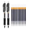 20/12/11/3 PRESS PEN REPILL GEL 0,5 mm Rödblå svart huvud Signatur Scrapbook School Office Stationery Supplies