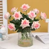 Decoratieve bloemen 10 stks kunstmatige minnaar roze hydraterende echte touch nep voor huisdecor bruid bouquet feest feestdag cadeau