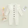 Rompers ma baby 018m winter herfst romper geboren kinderjongen meisje gebreide kleren warme lange mouw ruche jumpsuit zachte kleding 230525