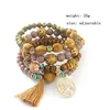 Kralen klassieke kralenarmband set voor vrouwen mtilayer natuurlijke houten boho vintage boom kwast charmes kralen armbanden sieraden geschenken dro dhzaq