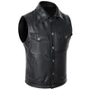 Gilets pour hommes 2023 noir moto motard en cuir gilet hommes véritable mince sans manches vestes véritable peau de vache de haute qualité